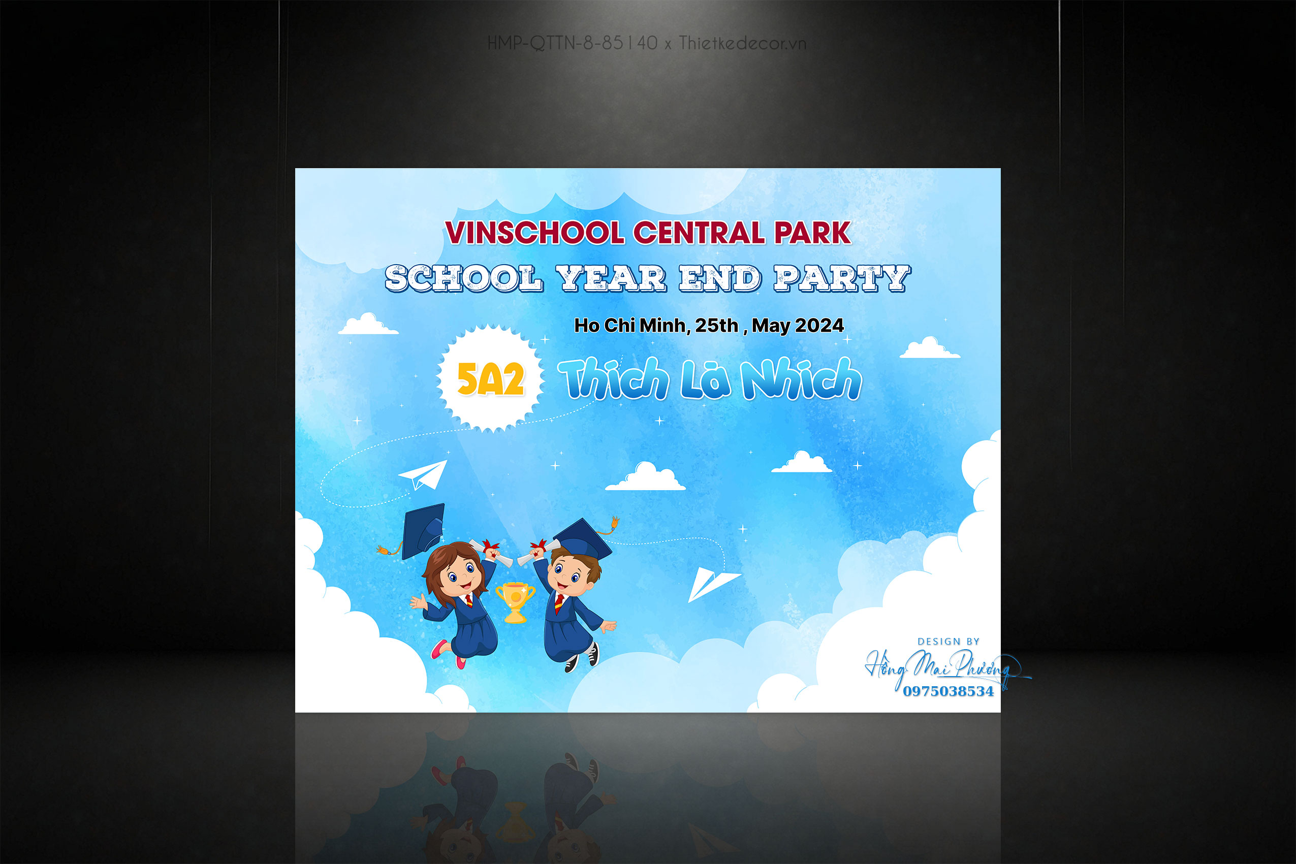 Lễ tốt nghiệp tone xanh dương cho bé cấp 1